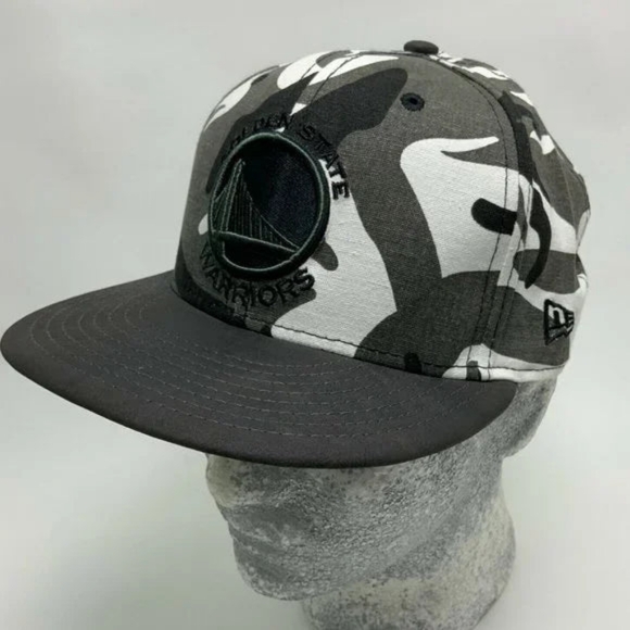 Men's New Era Cap Grey Camouflage Golden State Warriors 59FIFTY NBA NWT - Picture 2 of 5